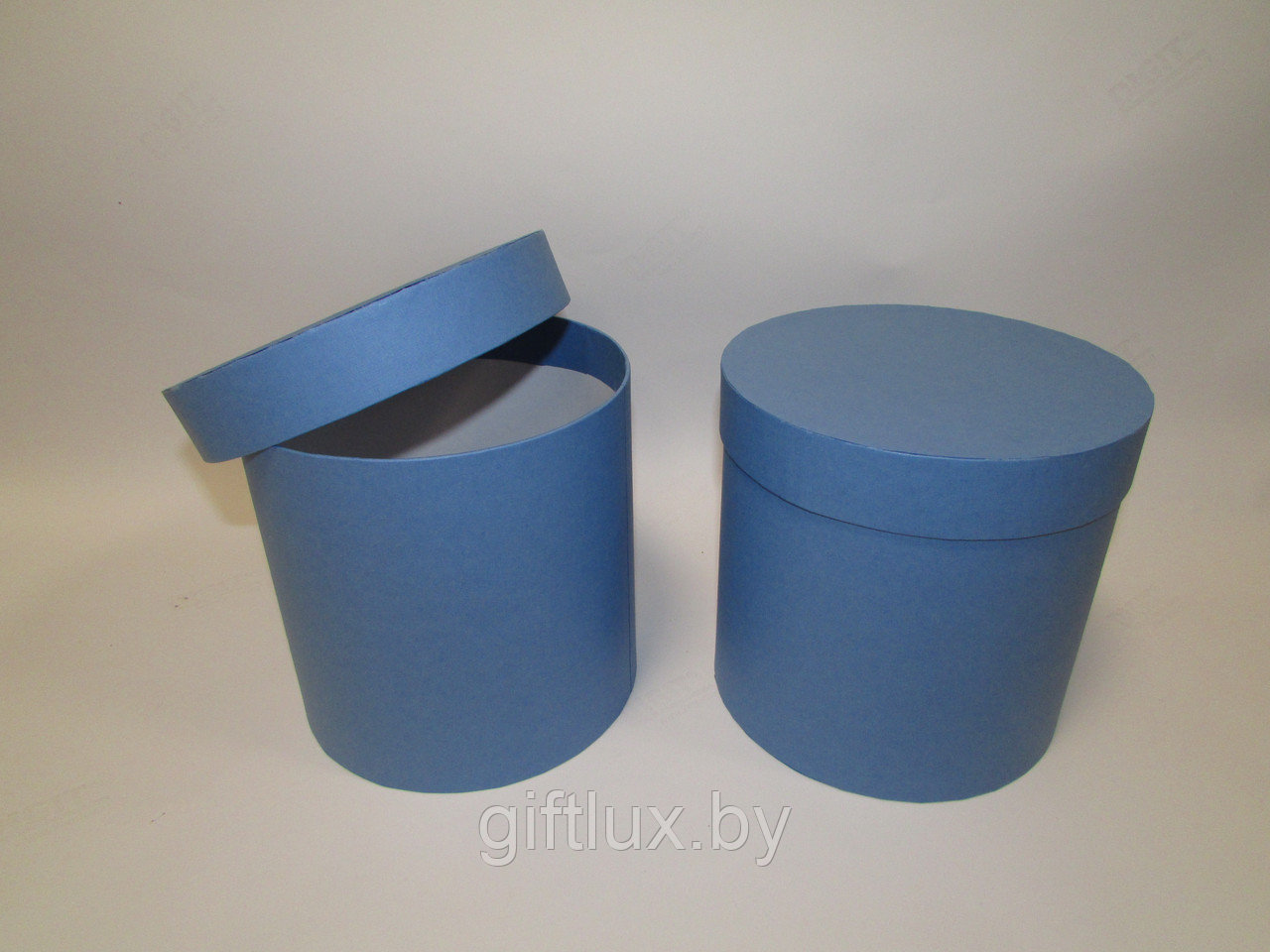 Коробка подарочная круглая "Однотон", 20*20 см (Imitlin) синий