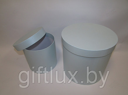 Коробка подарочная круглая "Однотон", 20*20 см (Imitlin  Pearl) светло-серый, фото 2