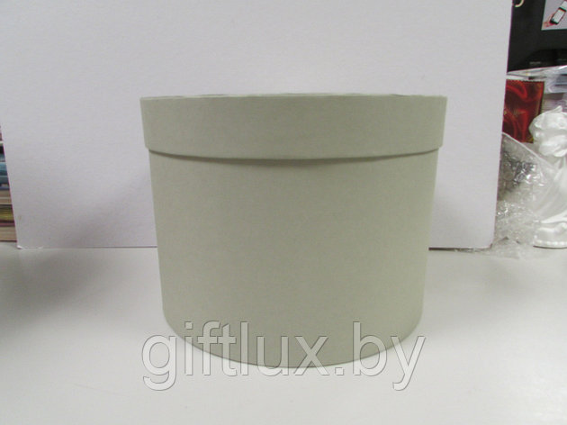 Коробка подарочная круглая "Однотон", 20*15 см (Imitlin) оливковый, фото 2