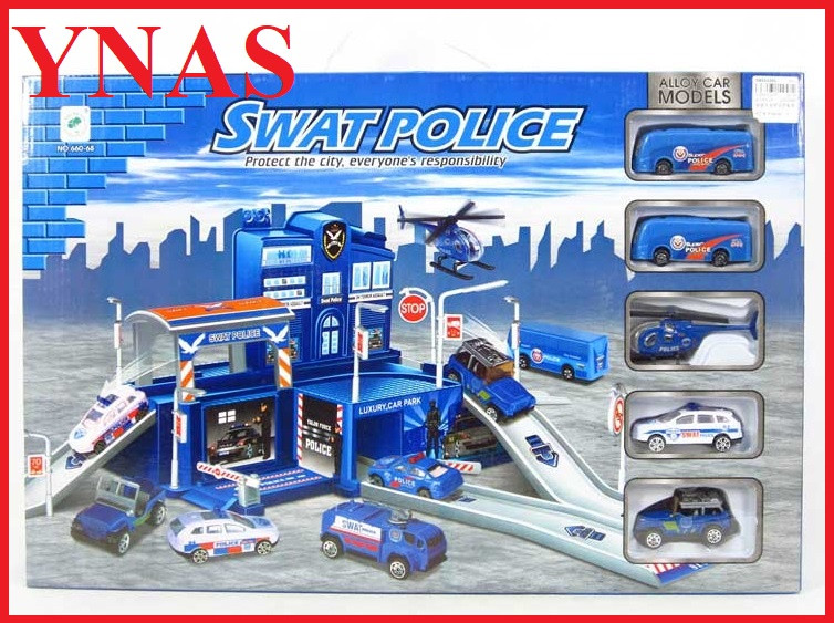 Детская игрушка паркинг Полиция полицейский участок арт.660-A68, гараж,парковка, детский игровой набор