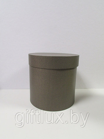 Коробка подарочная круглая "Однотон", 20*15 см графит, фото 2