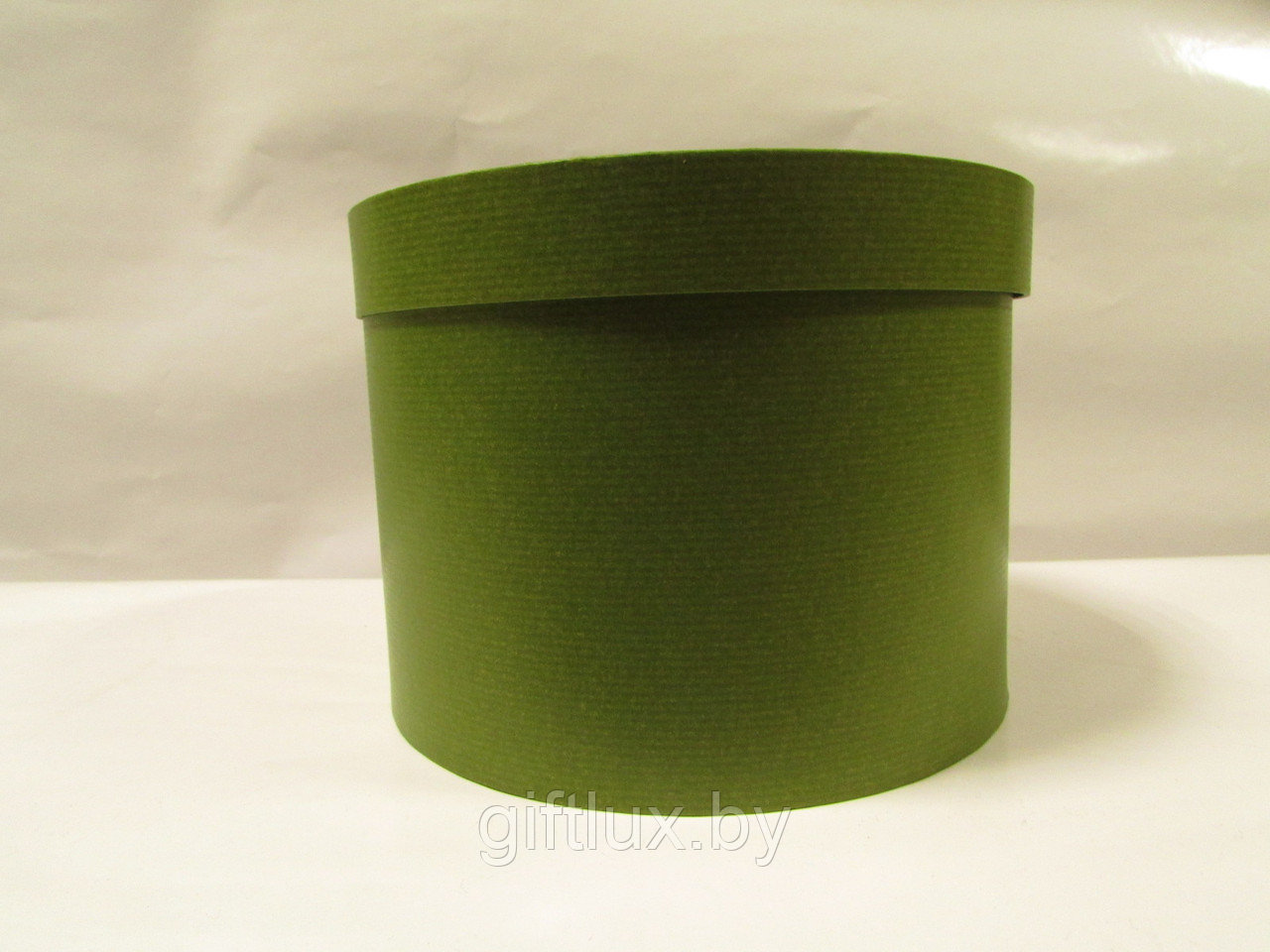 Коробка подарочная круглая "Однотон", 20*15 см зеленый
