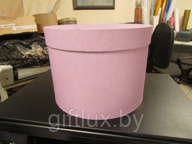 Коробка подарочная круглая "Однотон", 20*15 см лаванда, фото 2