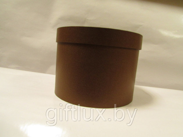 Коробка подарочная круглая "Однотон", 20*15 см шоколад, фото 2