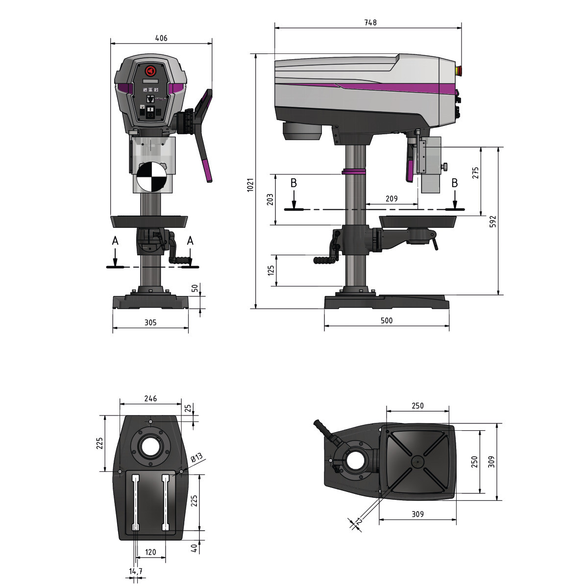 Вертикально-сверлильный станок OPTIdrill DP 26-T / 230В - фото 4 - id-p119054609