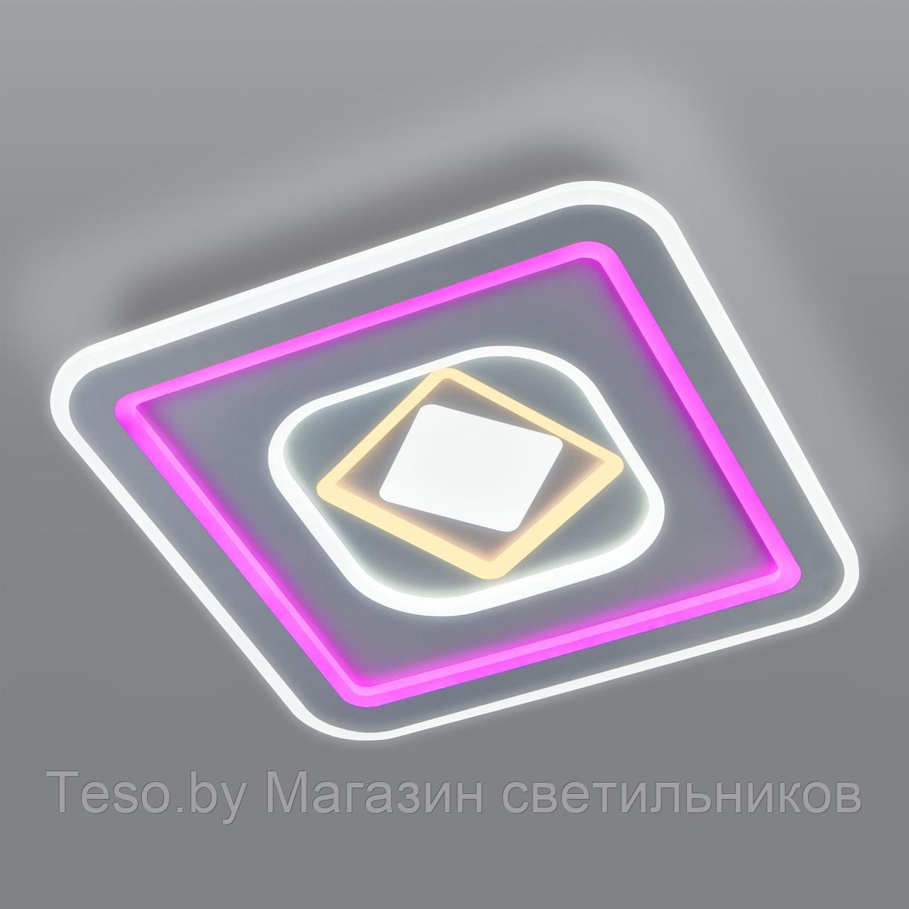 Потолочный светодиодный светильник с цветной подсветкой 90215/1 белый