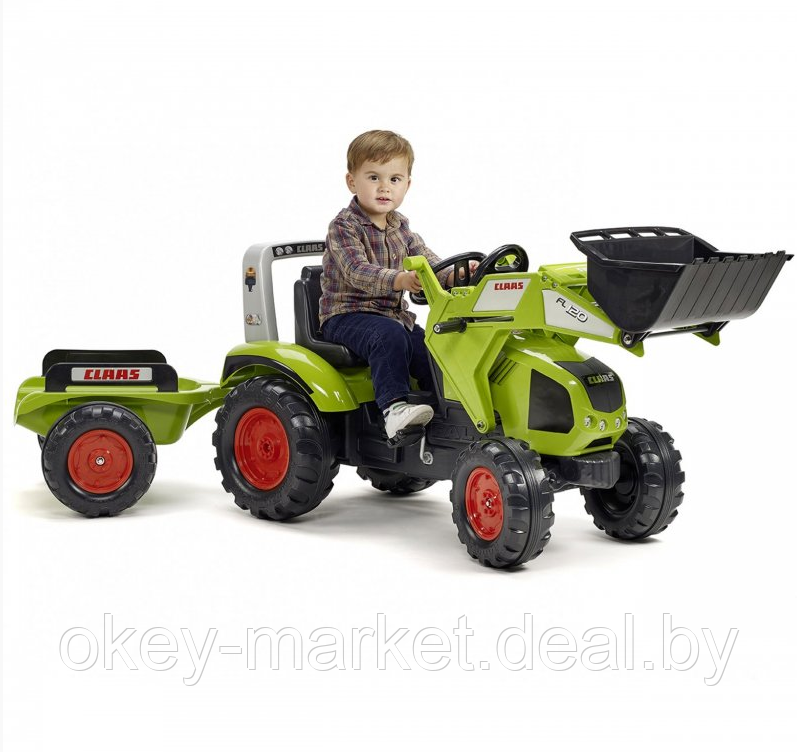 Детский педальный трактор Falk с прицепом Claas Axos 1011AM - фото 5 - id-p85916512