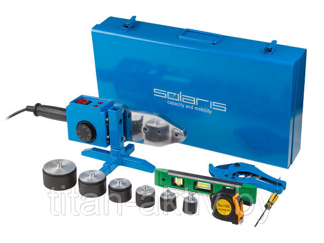 Сварочный аппарат для полимерных труб Solaris PW-1502 (1500-1650 Вт, 6 насадок: 20 - 63 мм, 2 режима