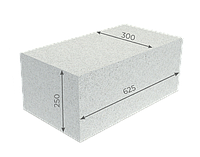 Газосиликатные блоки 625×300×250мм Забудова