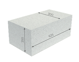 Газосиликатные блоки 625×300×250мм Забудова