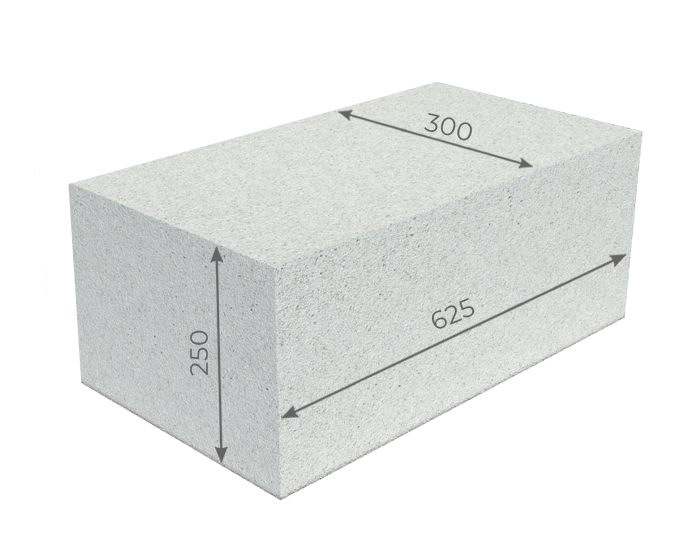 Газосиликатные блоки 625×300×250мм Забудова - фото 1 - id-p85948782