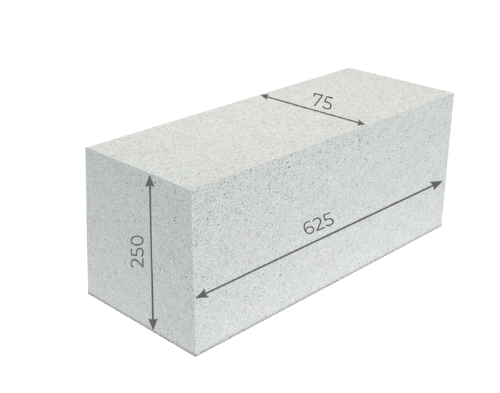 Газосиликатные блоки перегородочные 625×75×250мм возможно до 10%боя Забудова