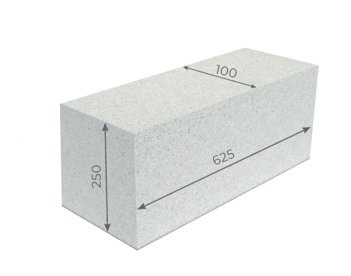 Газосиликатные блоки перегородочные 625×100×250мм Забудова до 10 % боя