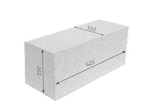 Газосиликатные блоки перегородочные 625×100×250мм Забудова до 10 % боя