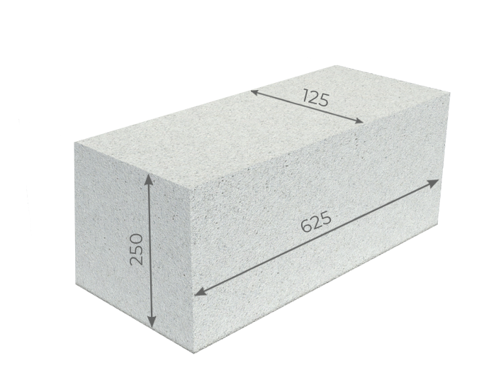 Газосиликатные блоки перегородочные 625×125×250мм ЗАБУДОВА до 10 % боя