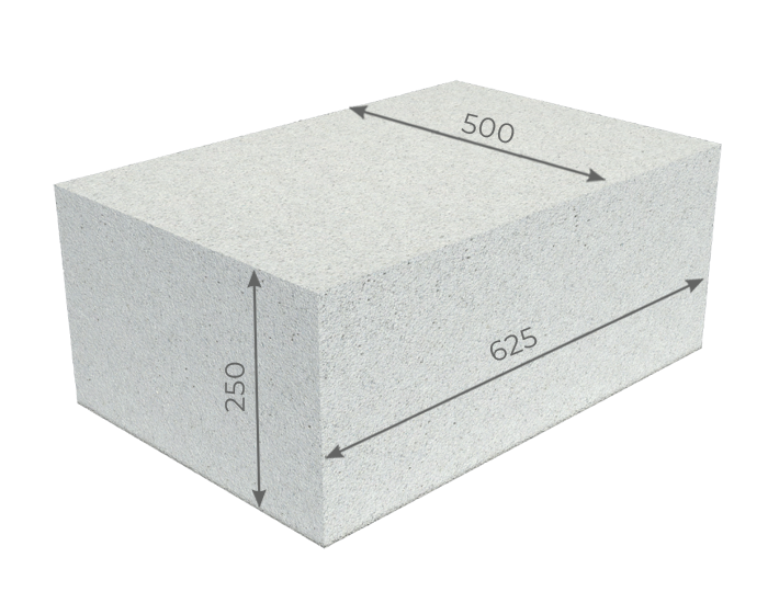 Блоки газосиликатные 625×500×250мм Минские