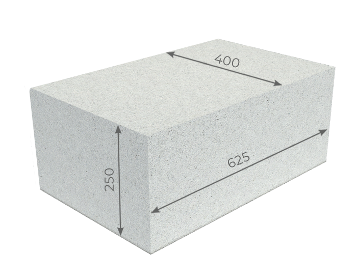 Блоки газосиликатные 625×400×250мм Минские