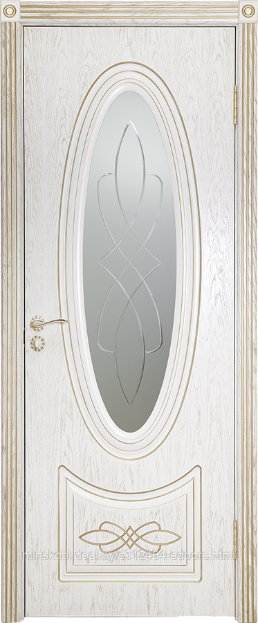 Дверь межкомнатная Венеция-1 ДО матовое с фр.№20 800*2000 Эмаль золото