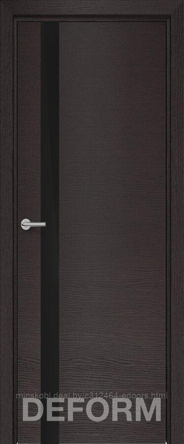 Дверь межкомнатная Н-2 черный лак 800*2000 Дуб французский темный