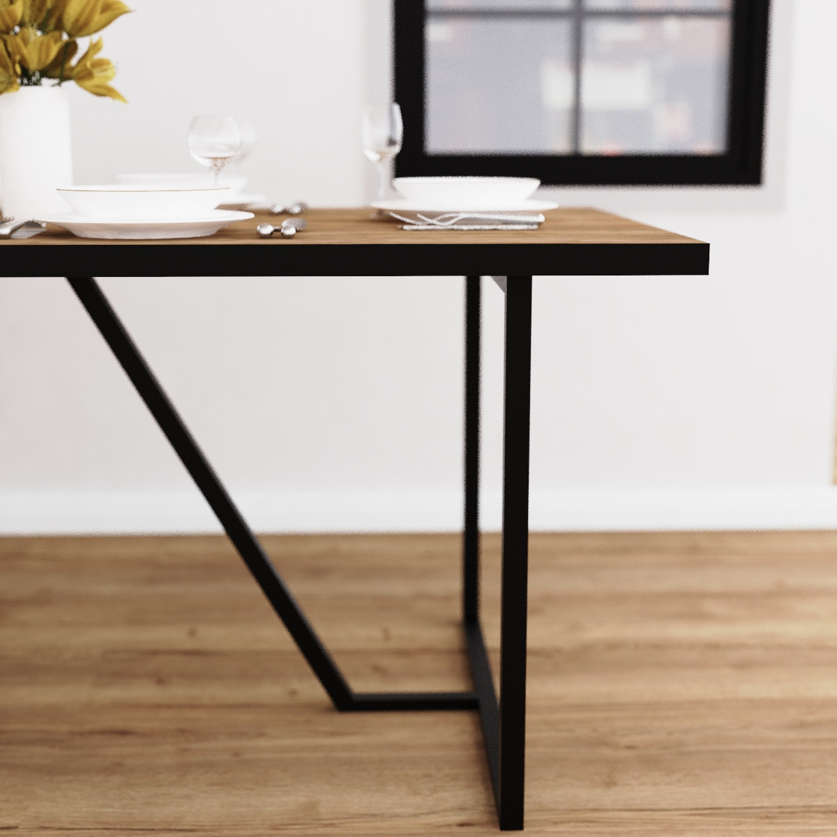 Обеденный стол crafto БЕНДЕР / black в скандинавском стиле. - фото 2 - id-p119104270