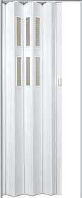 Дверь раздвижная (гармошка)Pioneer Glass 840*2020 Белый дуб (281)