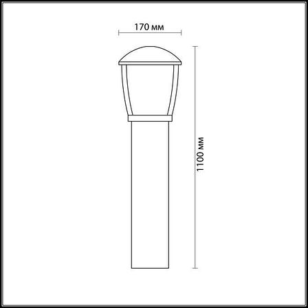 4051/1F ODL18 707 темно-серый/матовый белый Уличный светильник, 110см IP44 E27, фото 2