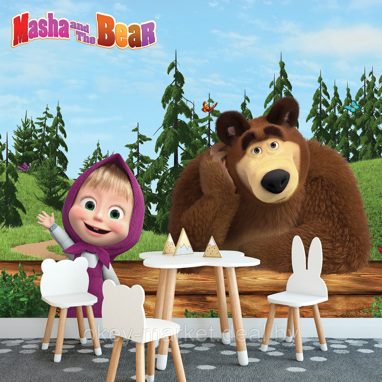 Фотообои Маша и Медведь для детской комнаты рис.13663 - фото 4 - id-p119111179