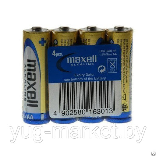 Батарейка AAA LR6 Maxell Алкалайн 4 шт. в пленке - фото 1 - id-p119115044