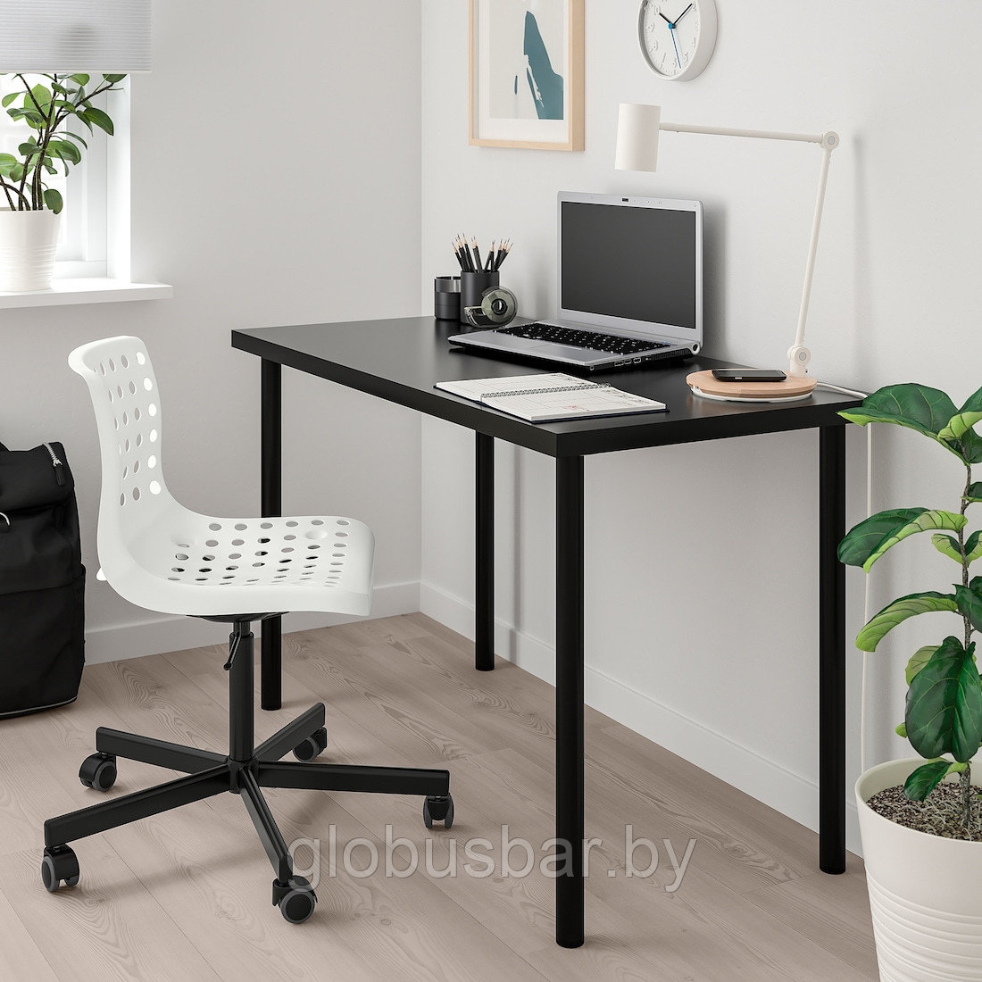 Рабочий офисный стул, белый, черный. СКОЛБЕРГ / СПОРРЕН - фото 1 - id-p119115241