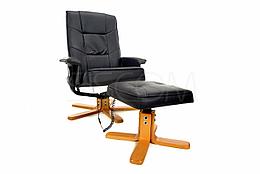 Массажное кресло с пуфом Calviano TV Relax (чёрное)