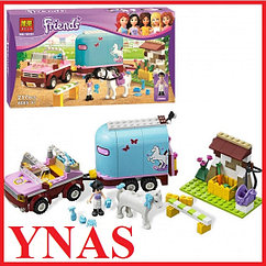 Детский конструктор для девочек BELA арт. 10161 "Эмма и трейлер для её лошадки" АНАЛОГ лего LEGO FRIENDS 3186