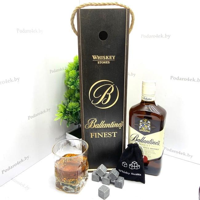 Подарочный набор для виски «Ballantines» со стаканом и камнями - фото 1 - id-p95914914
