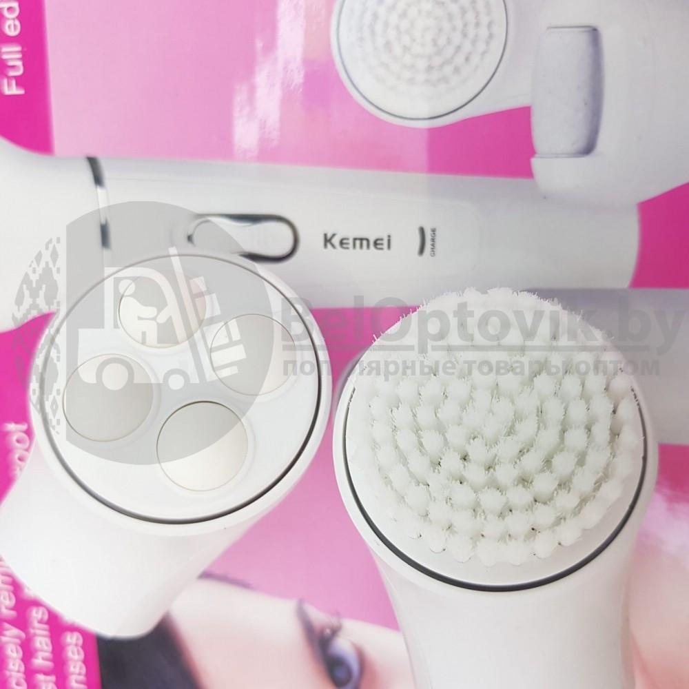 Эпилятор Kemei KM-2199 5 in 1 (эпилятор, бритва, пилка для пяток, массажер, щетка для очищения лица) - фото 4 - id-p119132105