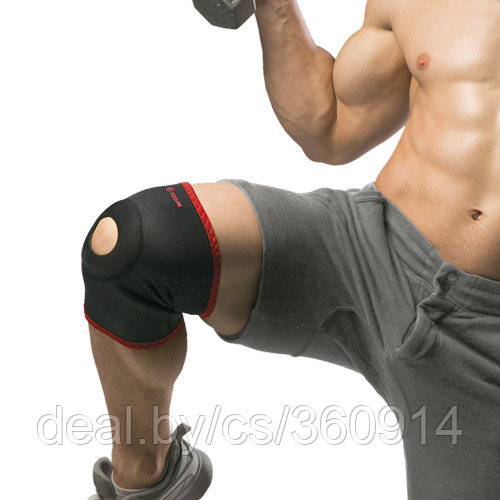 ПОЛЬЗА Повязка эластичная спортивная на коленный сустав с вырезом "Польза",1652 M черный - фото 1 - id-p113562579
