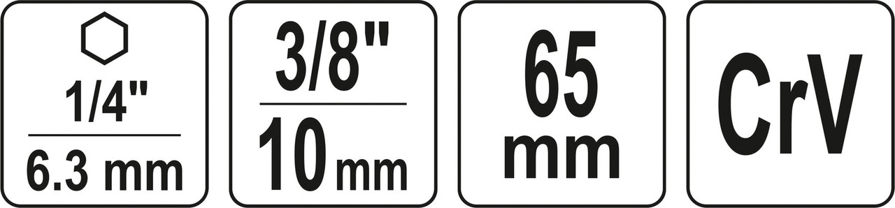 Переходник для шуруповёрта под головки 3/8"L-65мм "Yato" YT-04626 - фото 4 - id-p119142423