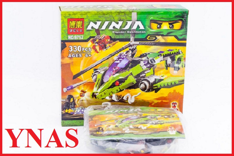 Детский конструктор Ninjago Ниндзяго Bela арт.9757 Змеиный вертолет, аналог LEGO Лего ниндзя го муви 9443