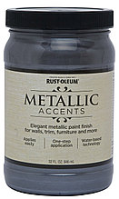 Декоративная краска  Metallic Accentsns (с эффектом насыщенного металлика на акриловой основ Натуральное олово
