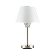 4433/1T LN20 225 никель, белый, стеклянный декор Настольная лампа E14 1*40W 220V ABIGAIL