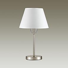 4433/1T LN20 225 никель, белый, стеклянный декор Настольная лампа E14 1*40W 220V ABIGAIL, фото 3