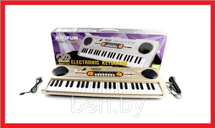 BF-530B2 Детский синтезатор пианино с микрофоном и USB, запись, 49 клавиш - фото 2 - id-p119194902