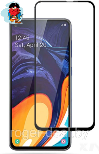 Защитное стекло для Samsung Galaxy A60 (SM-A606F) 5D (полная проклейка), цвет: черный - фото 1 - id-p119200416