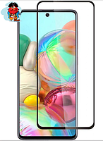 Защитное стекло для Samsung Galaxy A71 (SM-A715F) 5D (полная проклейка), цвет: черный