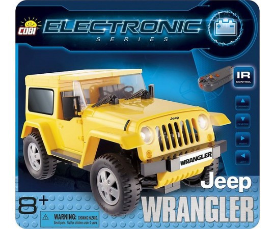 Желтый Jeep Wrangler с электродвигателем и дистанционным управлением. COBI 21921.