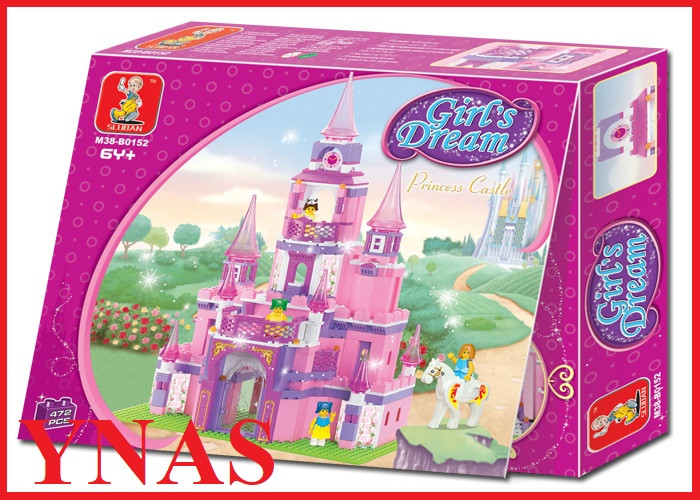 Детский конструктор Sluban Замок для принцессы арт.M38-B0152  аналог лего Lego розовый домик замок для девочек