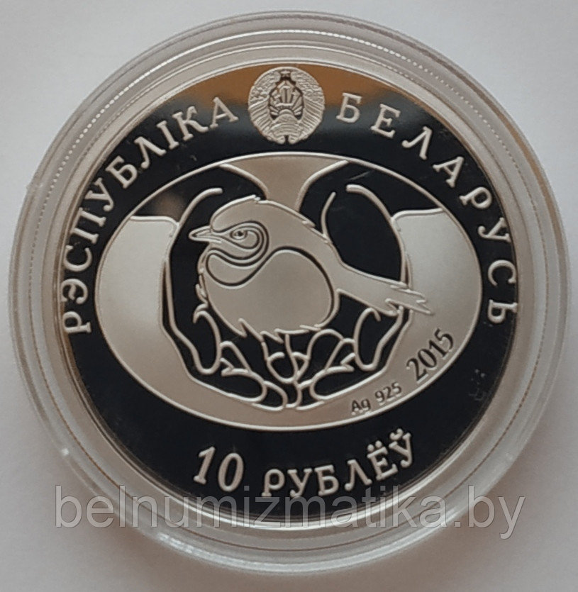 Ушастая сова, 10 рублей 2015 серебро - фото 2 - id-p75881649