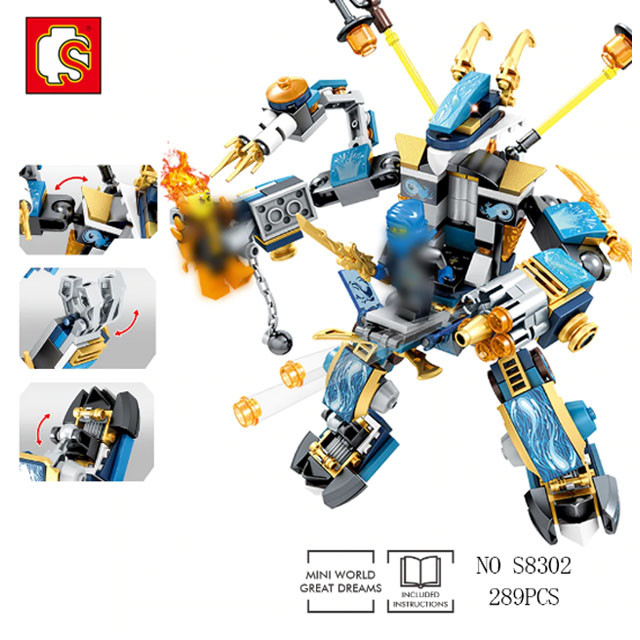 Конструктор S8302 Ninja Синий робот (аналог Lego Ninjago) 289 деталей - фото 2 - id-p119222332