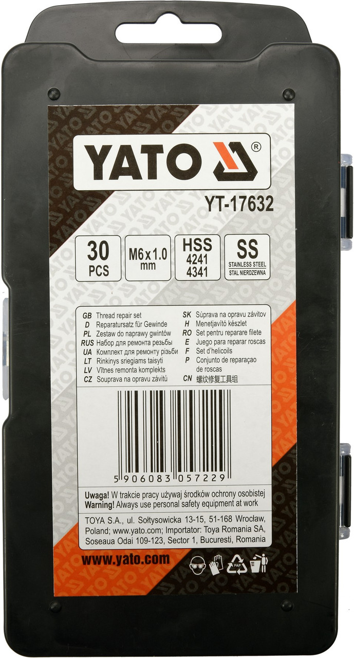 Набор для ремонта резьбы М6*1 "Yato" YT-17632 - фото 2 - id-p119230219