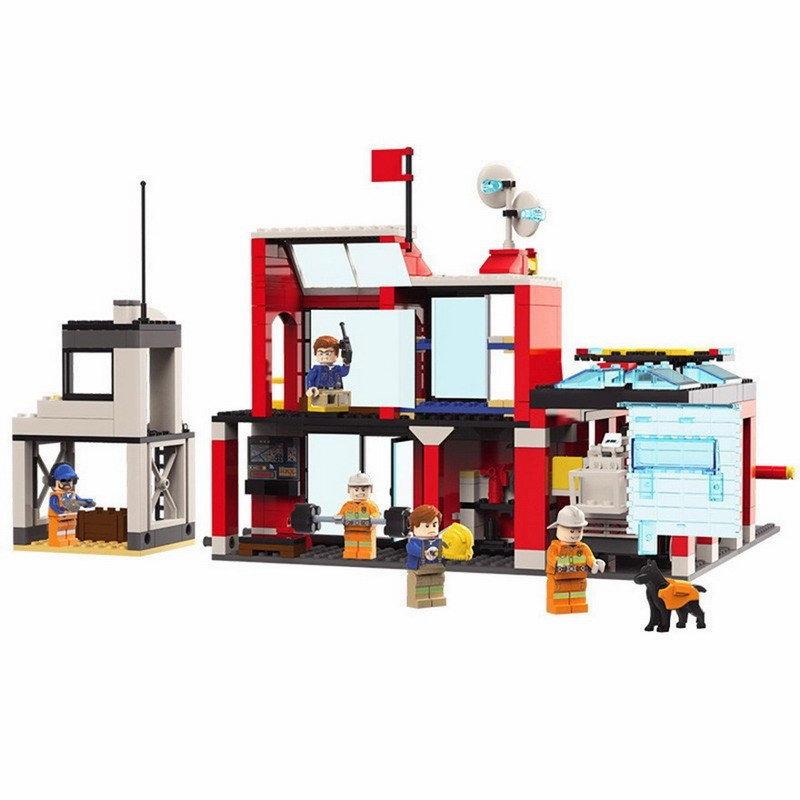 Детский конструктор Qman 2808 Пожарный участок служба станция, аналог Лего LEGO сити пожарная машина техника - фото 3 - id-p91627947