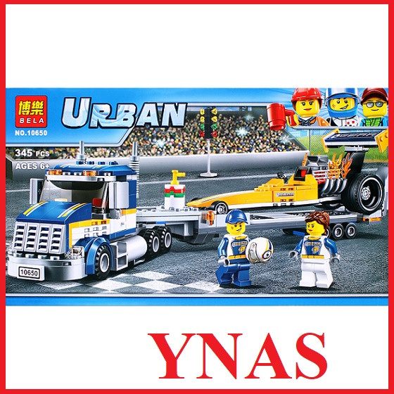 Детский конструктор Bela арт. 10650 "Грузовик для перевозки драгстера", аналог лего LEGO City Сити - фото 1 - id-p119230861