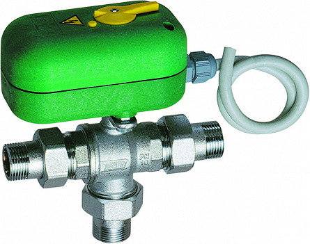 FAR 300520140 Трехходовой моторизованный шаровой кран с деблокировкой, 220В, 1", 13,7 м3/ч